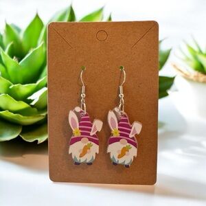 🐰🌸 Easter Gnome Bunny Dangle Earrings 🌸🐰